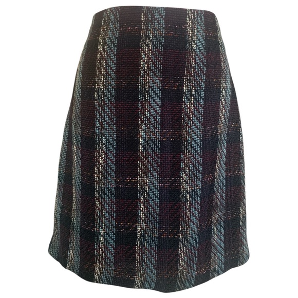LOFT Outlet Plaid Tweed Mini Skirt Size 8 NWT Lined Preppy - Picture 2 of 8